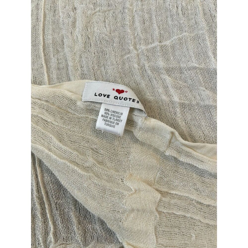 Love Quotes White Linen/Viscose Blend Scarf